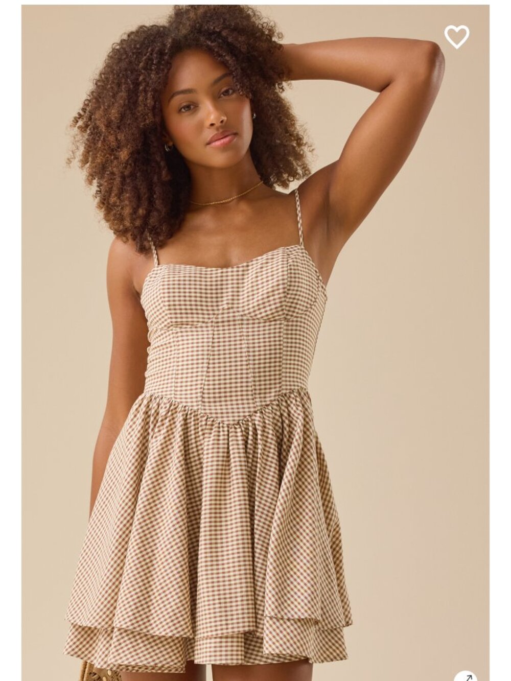 Story Gingham Mini Dress Altar'd State Gingham Dress NWT - Picture 2 of 4